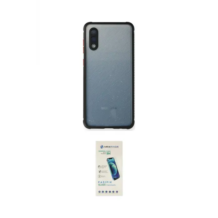 ieg™ Galaxy A02 Kılıf Nova Asil Özel Seri - Şeffaf Pasifik Cam Ekran Koruyucu