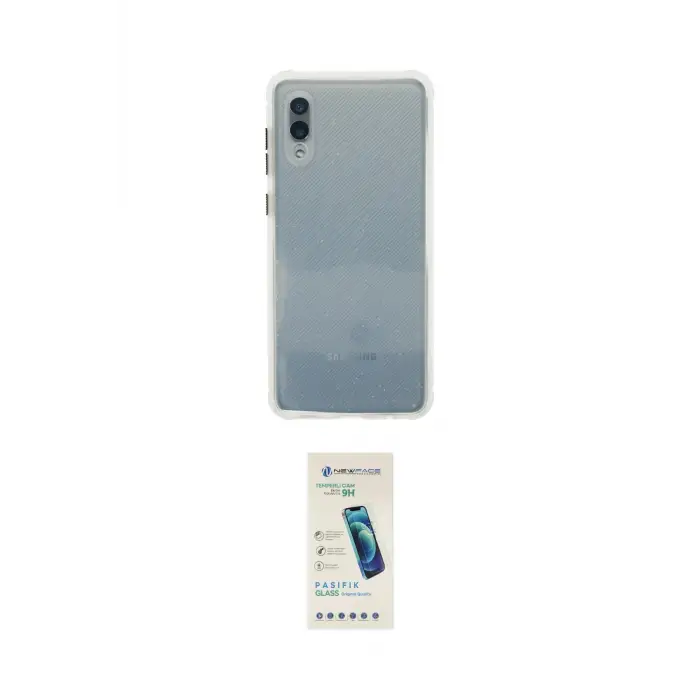 ieg™ Galaxy A02 Kılıf Nova Asil Özel Seri - Şeffaf Pasifik Cam Ekran Koruyucu