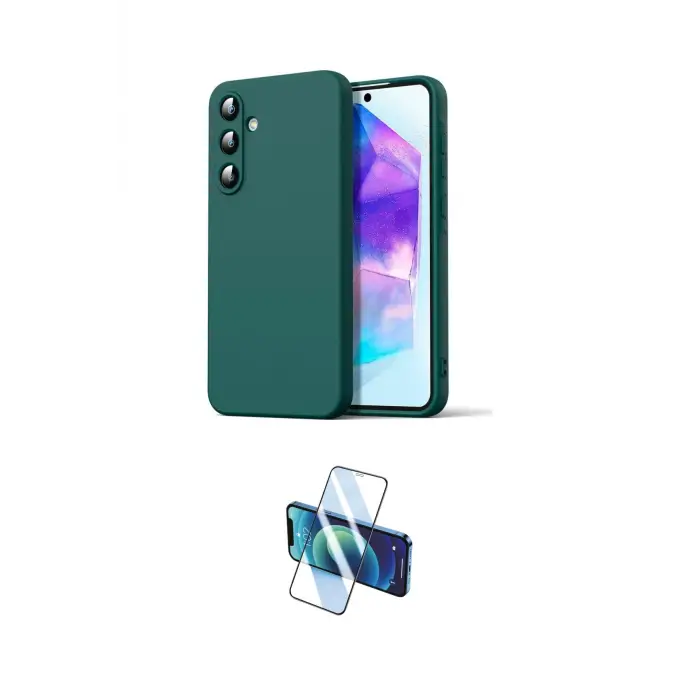 ieg™ Galaxy A16 5G Kılıf Ahenk Serisi - Siyah 3D Antistatik Cam Ekran Koruyucu