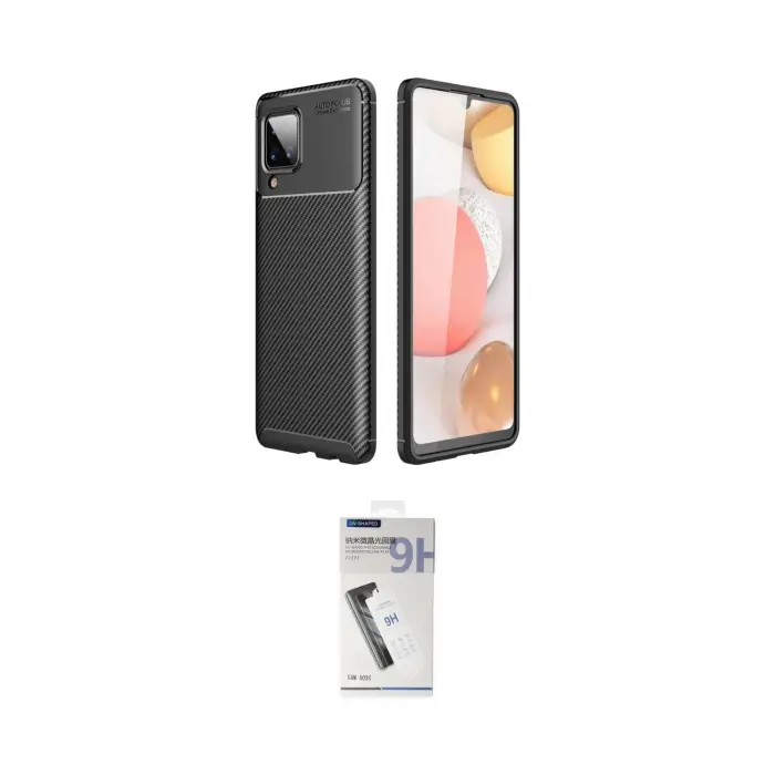 ieg™ Galaxy A22 Kılıf Eksen Form Prime - Şeffaf Uv Polymer Nano Ekran Koruyucu