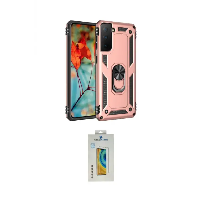 ieg™ Galaxy S21 Plus Kılıf Ahenk Klasik Koleksiyonu - Şeffaf Polymer Nano Ekran Koruyucu