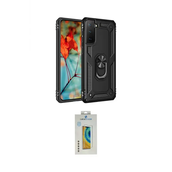 ieg™ Galaxy S21 Plus Kılıf Ahenk Klasik Koleksiyonu - Şeffaf Polymer Nano Ekran Koruyucu