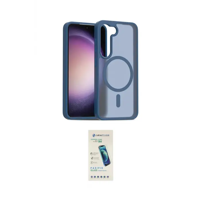 ieg™ Galaxy S23 Kılıf Siluet Minimal Prime - Şeffaf Pasifik Cam Ekran Koruyucu