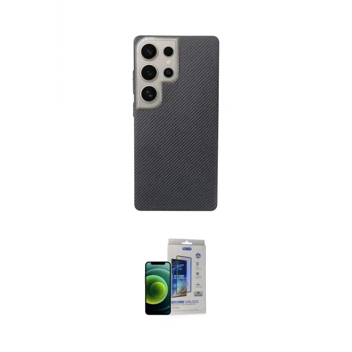 ieg™ Galaxy S23 Ultra Kılıf Eksen Prime - Siyah Durable Full Glue Curved Cam