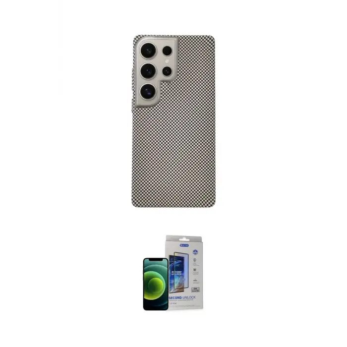 ieg™ Galaxy S23 Ultra Kılıf Eksen Prime - Siyah Durable Full Glue Curved Cam