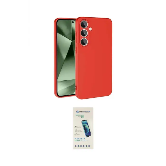 ieg™ Galaxy S24 FE Kılıf Ahenk Serisi - Şeffaf Pasifik Cam Ekran Koruyucu
