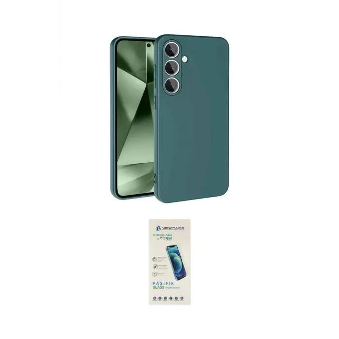 ieg™ Galaxy S24 FE Kılıf Ahenk Serisi - Şeffaf Pasifik Cam Ekran Koruyucu