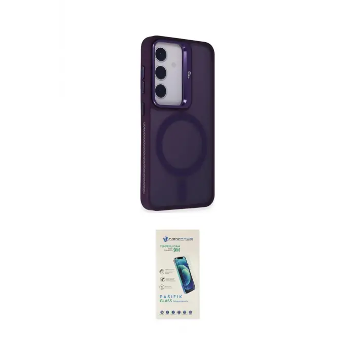 ieg™ Galaxy S24 Kılıf Akış Form - Şeffaf Pasifik Cam Ekran Koruyucu