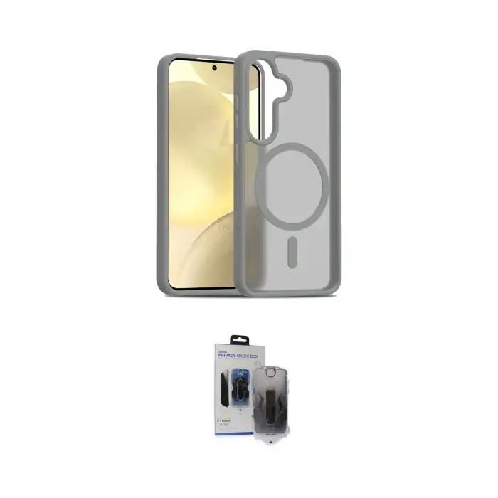 ieg™ Galaxy S24 Kılıf Siluet Minimal Prime - Siyah Vanessa Magic Hayalet Cam