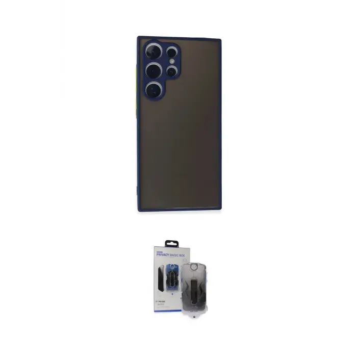 ieg™ Galaxy S24 Ultra Kılıf Ahenk Çizgi Serisi - Siyah Vanessa Magic Hayalet Cam