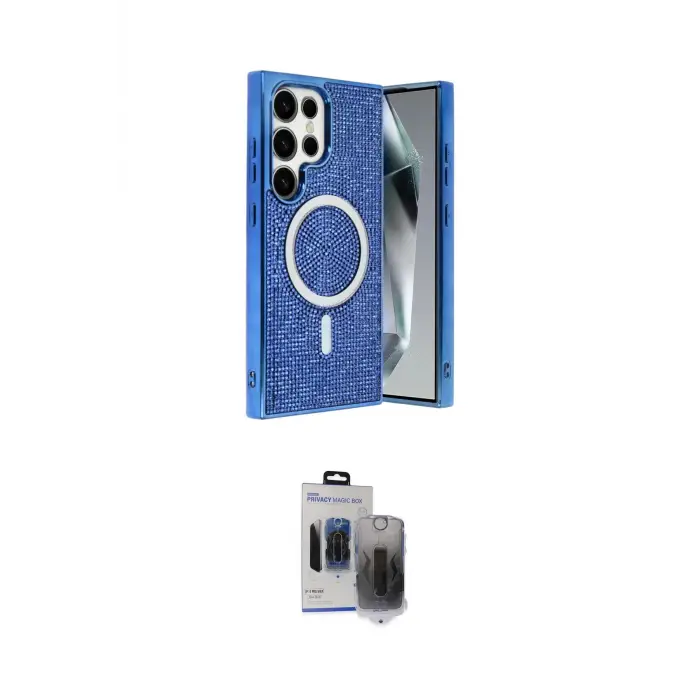 ieg™ Galaxy S24 Ultra Kılıf Eksen Çizgi - Siyah Vanessa Magic Hayalet Cam