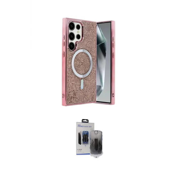 ieg™ Galaxy S24 Ultra Kılıf Eksen Çizgi - Siyah Vanessa Magic Hayalet Cam