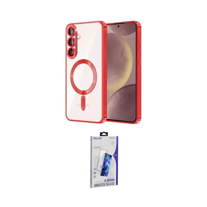 ieg™ Galaxy S26 Kılıf Nova Işık Özel Seri - Siyah Bilvis 3D Cam Ekran Koruyucu