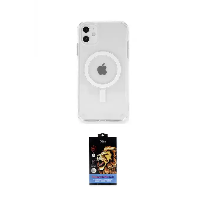 ieg™ iPhone 11 Kılıf Ahenk Yansıma Prime - Siyah Buffer Hayalet Cam Ekran Koruyucu