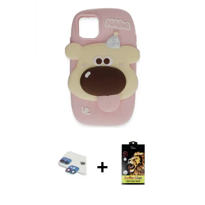ieg™ iPhone 11 Kılıf Akış Yansıma - Siyah Buffer Cam Ekran Koruyucu + Pers Alüminyum Kamera Lens - GI