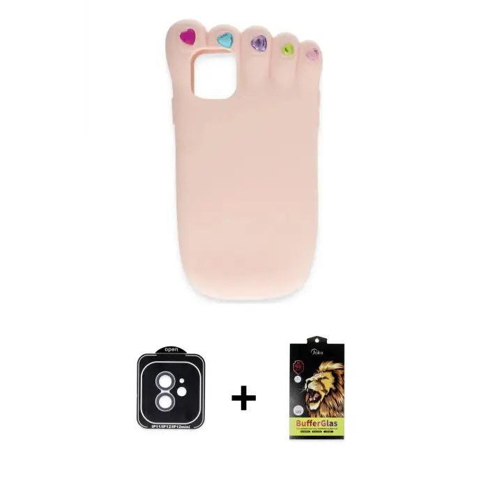ieg™ iPhone 11 Kılıf Akış Yansıma - Siyah Buffer Cam Ekran Koruyucu + PVD Metal Kamera Lens - MI
