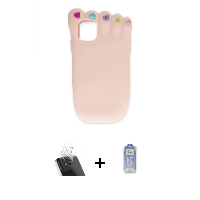 ieg™ iPhone 11 Kılıf Akış Yansıma - Siyah Joko Magic 5D Cam + Kamera Lens Koruma Cam - SF