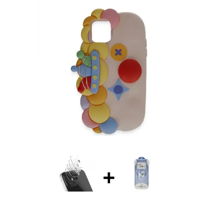 ieg™ iPhone 11 Kılıf Akış Yansıma - Siyah Joko Magic 5D Cam + Kamera Lens Koruma Cam - SF