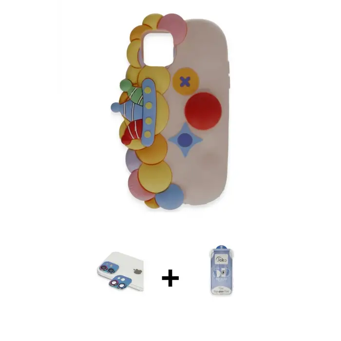 ieg™ iPhone 11 Kılıf Akış Yansıma - Siyah Joko Magic 5D Cam + Pers Alüminyum Kamera Lens - GI
