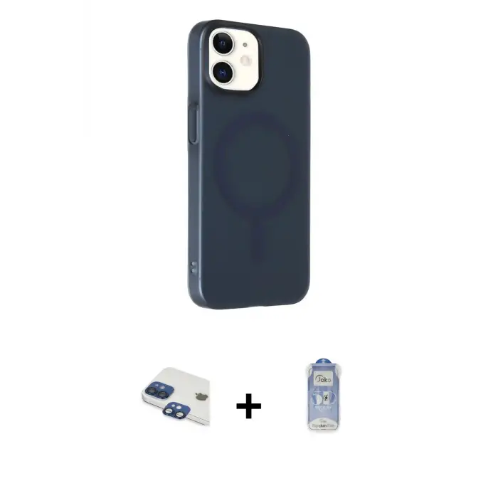 ieg™ iPhone 11 Kılıf Çekirdek Modern Prime - Siyah Joko Magic 5D Cam + Pers Alüminyum Kamera Lens - LT