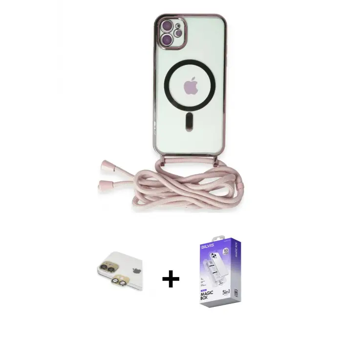 ieg™ iPhone 11 Kılıf Eksen Özel Seri - Siyah Bilvis 5in1 3D Magic Cam Ekran Koruyucu + Pers Alüminyum Kamera Lens - GD