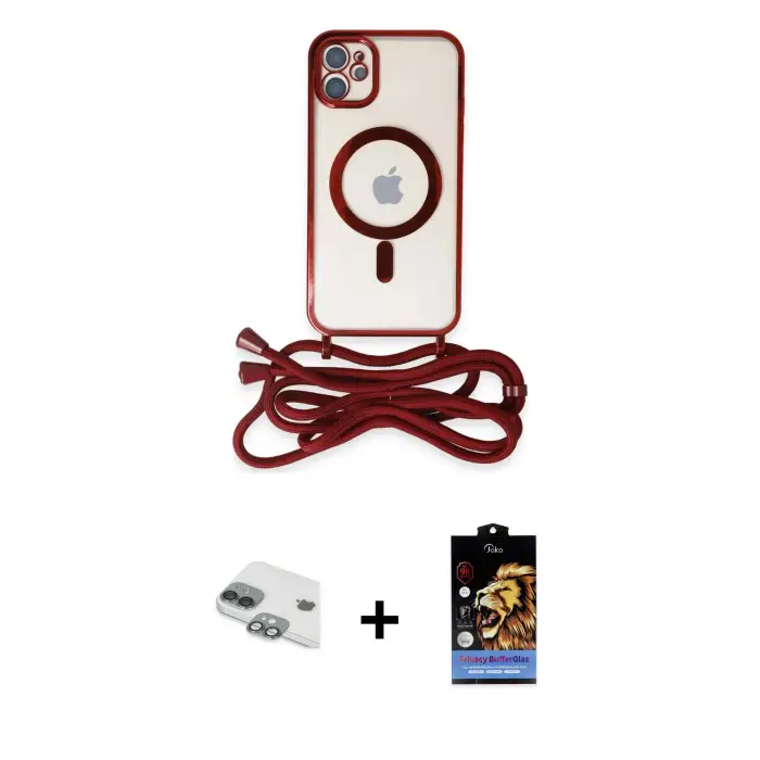 ieg™ iPhone 11 Kılıf Eksen Özel Seri - Siyah Buffer Hayalet Cam Ekran Koruyucu + Pers Alüminyum Kamera Lens - YL