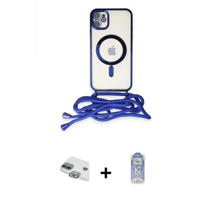 ieg™ iPhone 11 Kılıf Eksen Özel Seri - Siyah Joko Magic 5D Cam + Pers Alüminyum Kamera Lens - YL