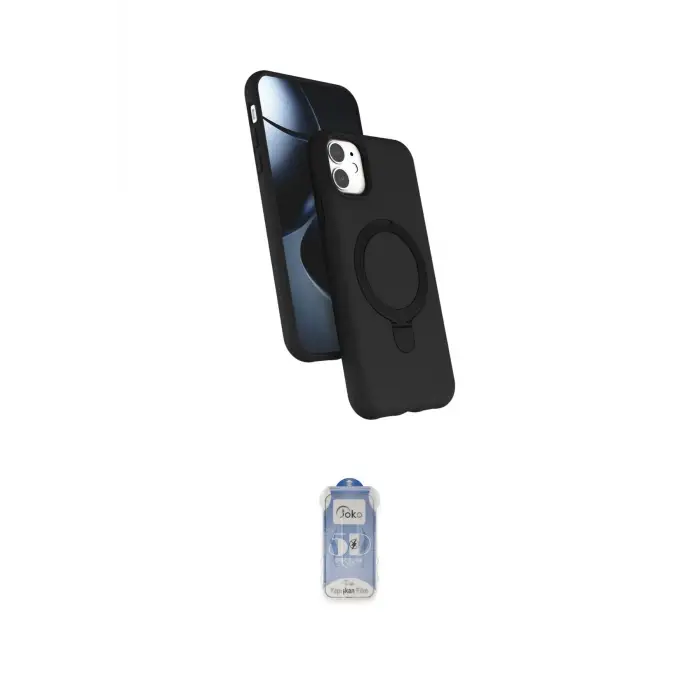 ieg™ iPhone 11 Kılıf İz Işık Koleksiyonu - Siyah Joko Magic 5D Cam