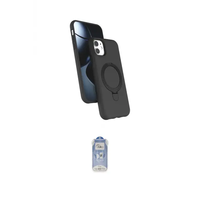 ieg™ iPhone 11 Kılıf İz Işık Koleksiyonu - Siyah Joko Magic 5D Cam
