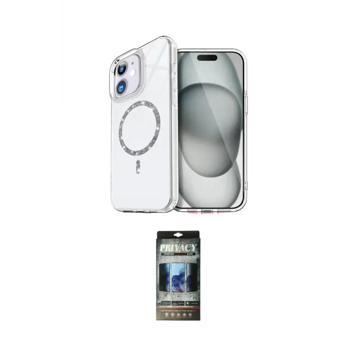 ieg™ iPhone 11 Kılıf Kıvılcım Form Prime - Siyah 34D Hayalet Izgaralı Cam