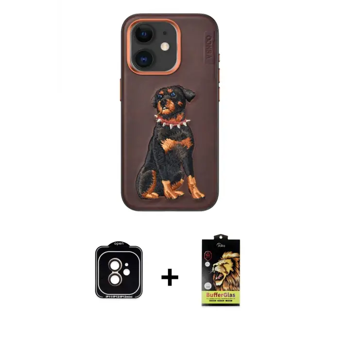 ieg™ iPhone 11 Kılıf Nova Form Koleksiyonu - Siyah Buffer Cam Ekran Koruyucu + PVD Metal Kamera Lens - TU