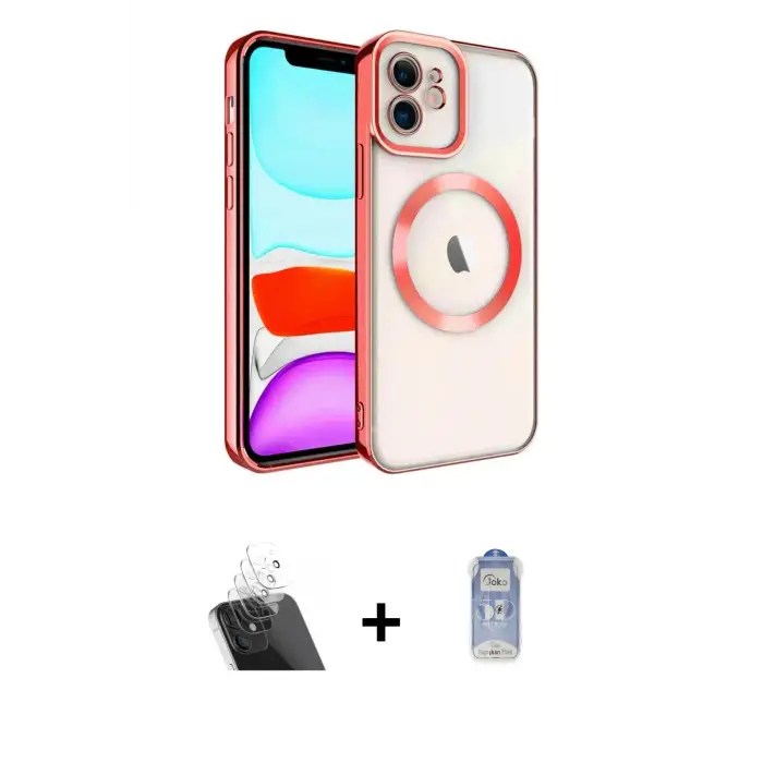 ieg™ iPhone 11 Kılıf Nova Işık Özel Seri - Siyah Joko Magic 5D Cam + Kamera Lens Koruma Cam - SF