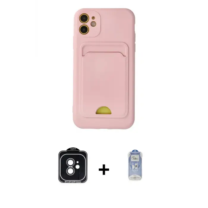 ieg™ iPhone 11 Kılıf Vadi Çizgi Prime - Siyah Joko Magic 5D Cam + PVD Metal Kamera Lens - SH