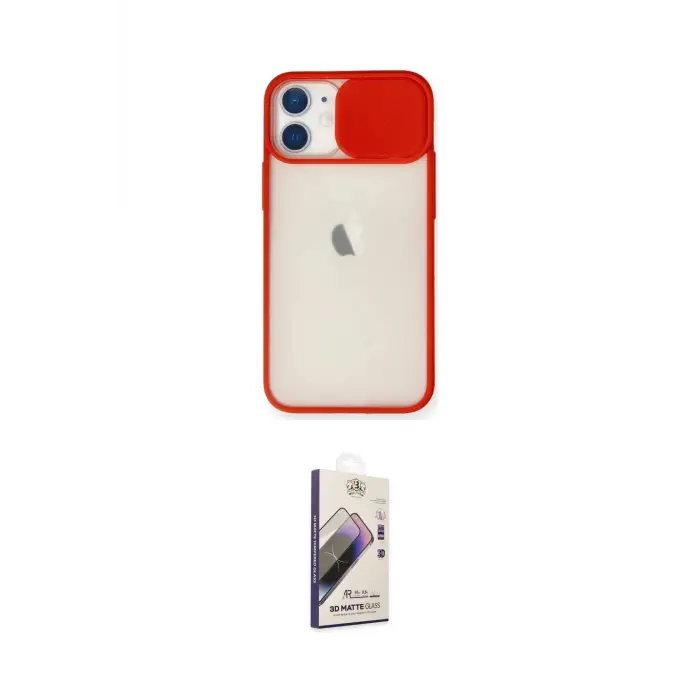 ieg™ iPhone 11 Kılıf Vadi Çizgi - Siyah Bilvis 3D Mat Cam Ekran Koruyucu