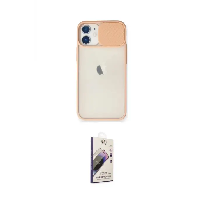 ieg™ iPhone 11 Kılıf Vadi Çizgi - Siyah Bilvis 3D Mat Cam Ekran Koruyucu