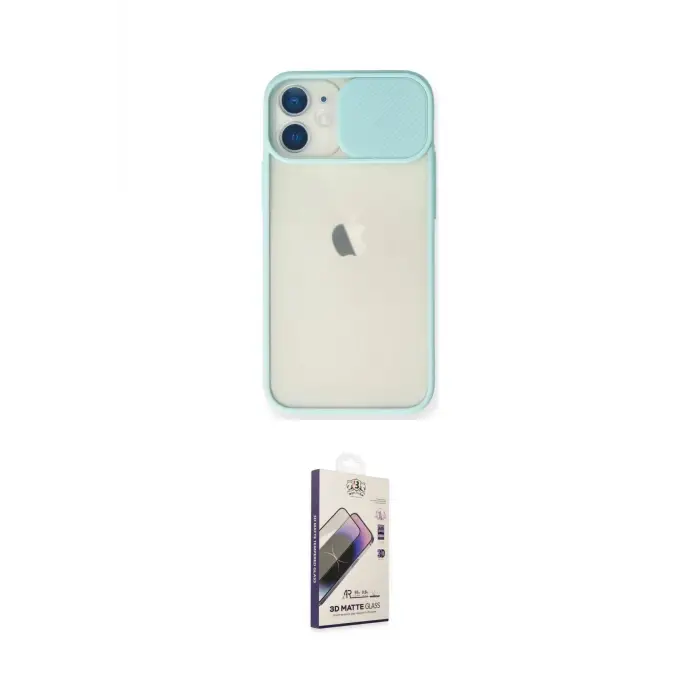 ieg™ iPhone 11 Kılıf Vadi Çizgi - Siyah Bilvis 3D Mat Cam Ekran Koruyucu