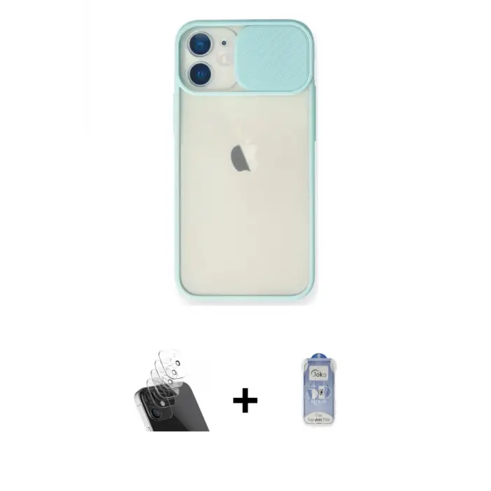 ieg™ iPhone 11 Kılıf Vadi Çizgi - Siyah Joko Magic 5D Cam + Kamera Lens Koruma Cam - SF