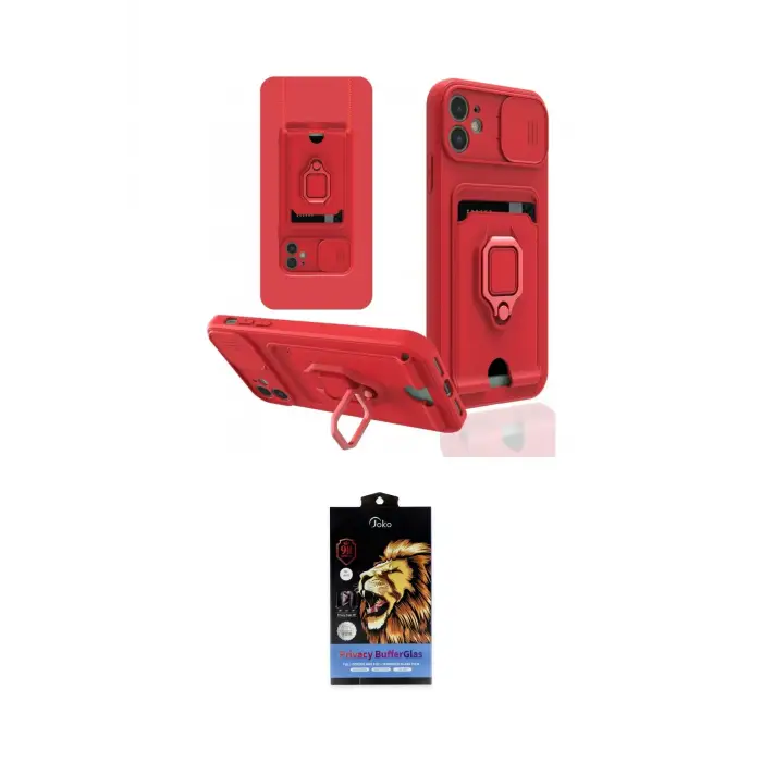 ieg™ iPhone 11 Kılıf Vadi Form Prime - Siyah Buffer Hayalet Cam Ekran Koruyucu