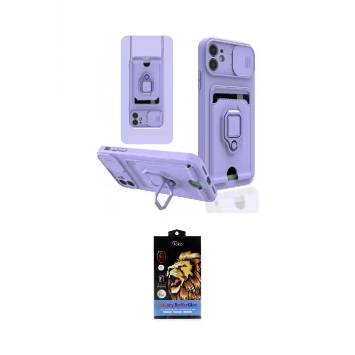 ieg™ iPhone 11 Kılıf Vadi Form Prime - Siyah Buffer Hayalet Cam Ekran Koruyucu
