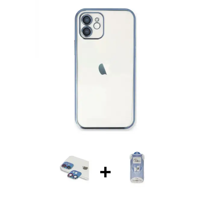 ieg™ iPhone 11 Kılıf Vadi Minimal - Siyah Joko Magic 5D Cam + Pers Alüminyum Kamera Lens - GI