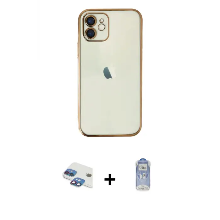 ieg™ iPhone 11 Kılıf Vadi Minimal - Siyah Joko Magic 5D Cam + Pers Alüminyum Kamera Lens - GI