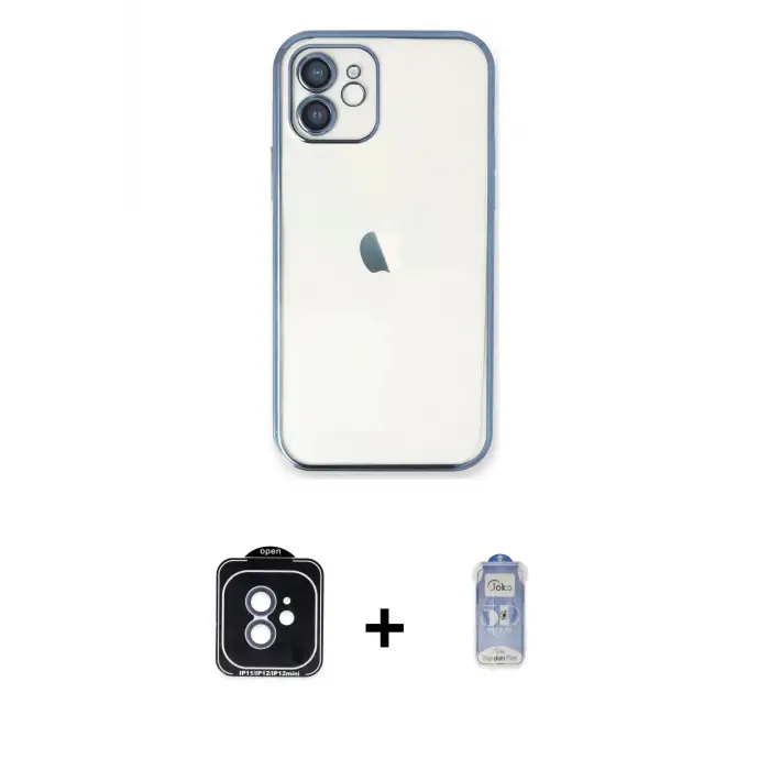 ieg™ iPhone 11 Kılıf Vadi Minimal - Siyah Joko Magic 5D Cam + PVD Metal Kamera Lens - MI