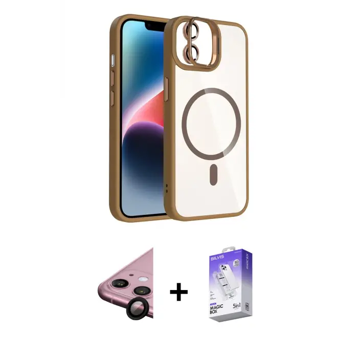ieg™ iPhone 11 Kılıf Yadigar Asil Koleksiyonu - Siyah Bilvis 5in1 3D Magic Cam Ekran Koruyucu + Raze Metal Kamera Lens - SH