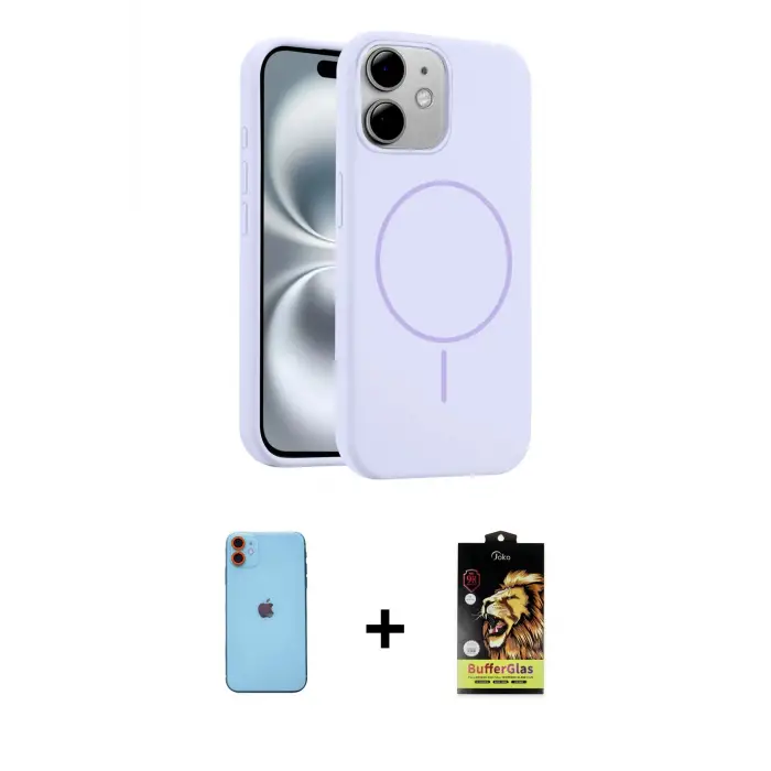 ieg™ iPhone 11 Kılıf Yankı Form Serisi - Siyah Buffer Cam Ekran Koruyucu + Neon Fosforlu Kamera Lens - TU
