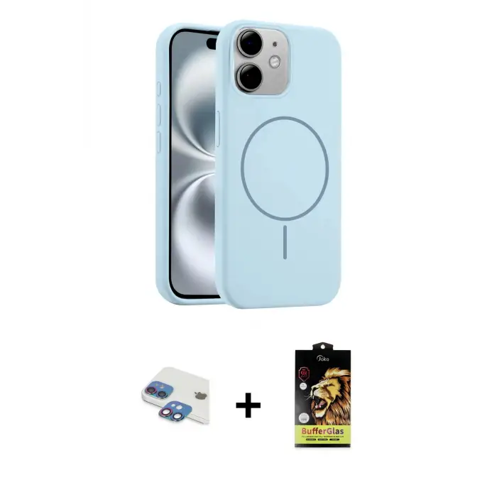 ieg™ iPhone 11 Kılıf Yankı Form Serisi - Siyah Buffer Cam Ekran Koruyucu + Pers Alüminyum Kamera Lens - GI