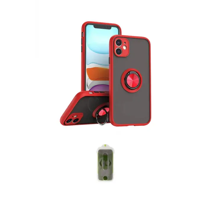 ieg™ iPhone 11 Kılıf Yörünge Çizgi - Siyah Joko Magic 5D Hayalet Cam