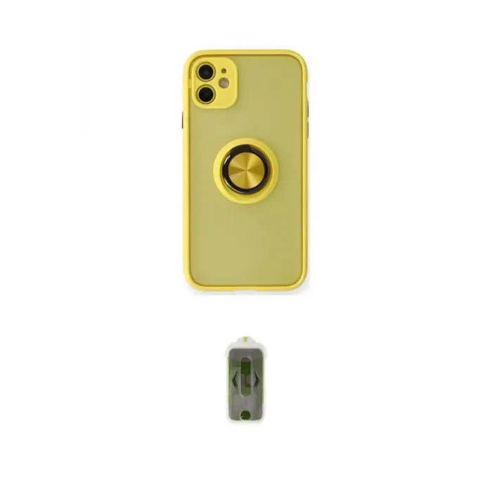 ieg™ iPhone 11 Kılıf Yörünge Çizgi - Siyah Joko Magic 5D Hayalet Cam
