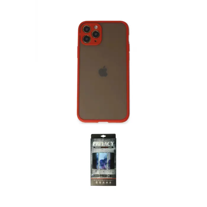 ieg™ iPhone 11 Pro Kılıf Ahenk Çizgi Serisi - Siyah 34D Hayalet Izgaralı Cam