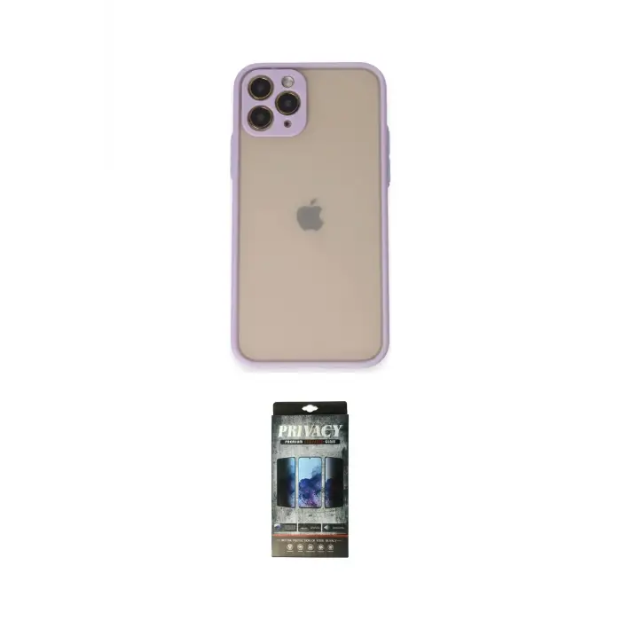 ieg™ iPhone 11 Pro Kılıf Ahenk Çizgi Serisi - Siyah 34D Hayalet Izgaralı Cam