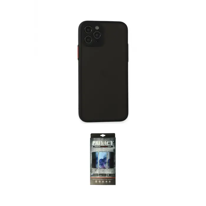 ieg™ iPhone 11 Pro Kılıf Ahenk Çizgi Serisi - Siyah 34D Hayalet Izgaralı Cam